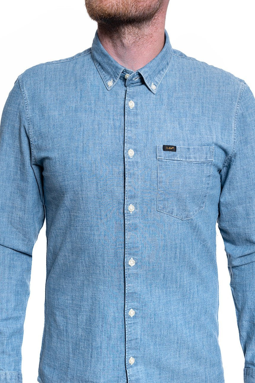 KOSZULA MĘSKA LEE SLIM BUTTON DOWN FROST BLUE L66XORMJ