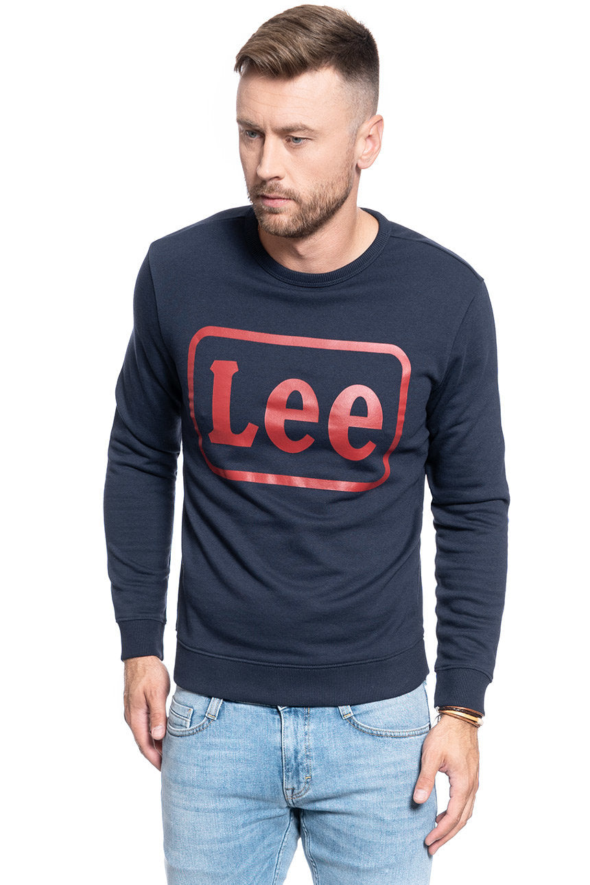 BLUZA MĘSKA LEE LOGO CREW SWS NIGHT SKY L80JFBSJ