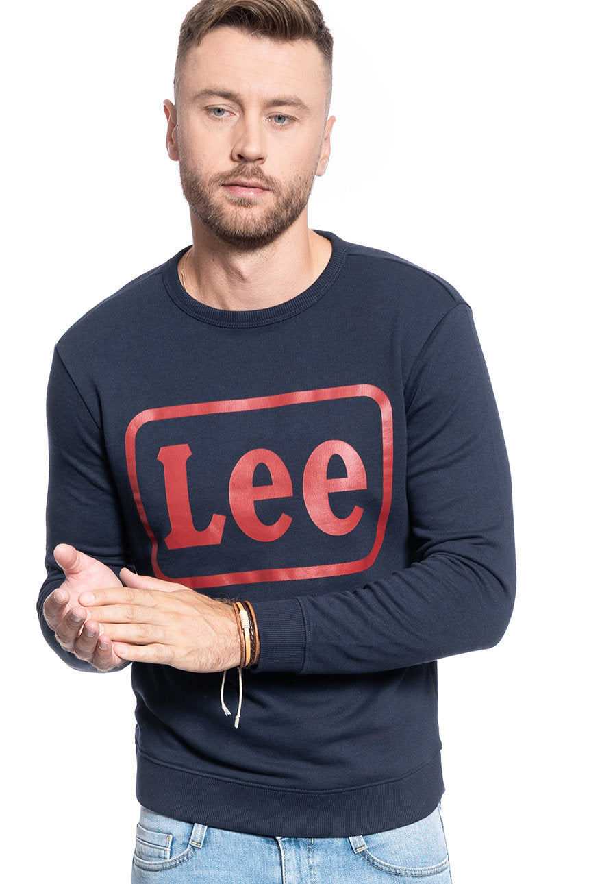 BLUZA MĘSKA LEE LOGO CREW SWS NIGHT SKY L80JFBSJ