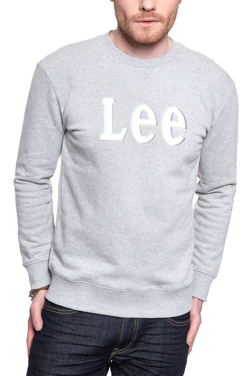 BLUZA LEE LOGO CREW SWS GREY MELE L80RTJMP