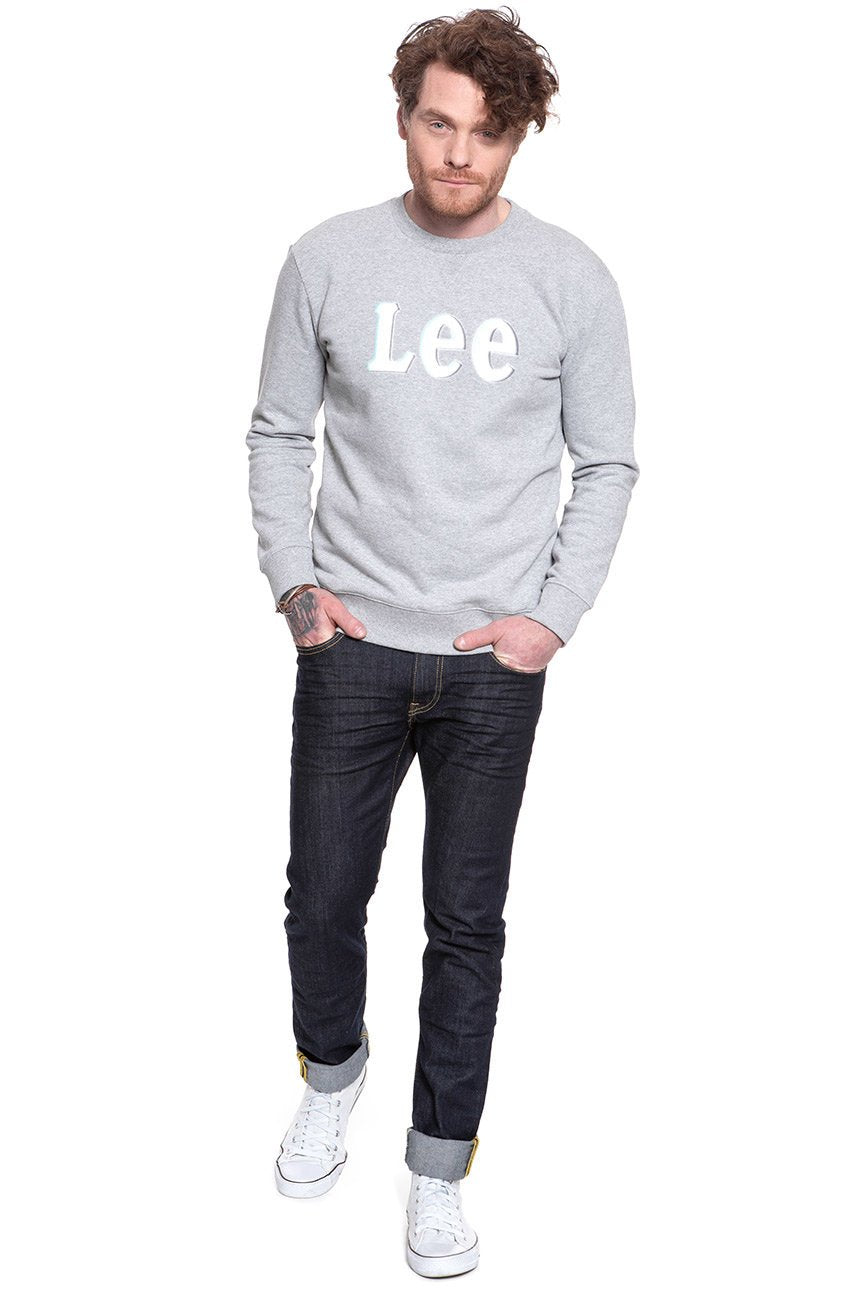 BLUZA LEE LOGO CREW SWS GREY MELE L80RTJMP