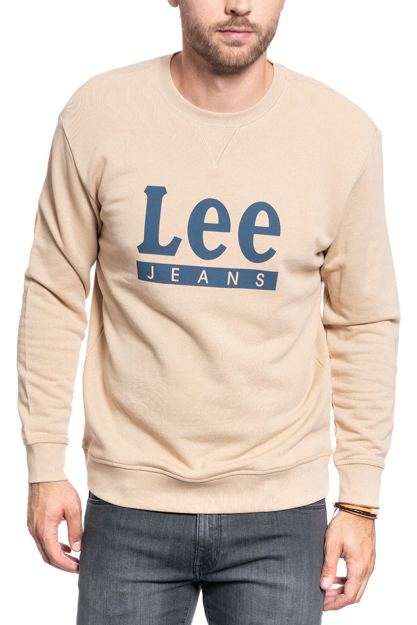 BLUZA MĘSKA LEE BASIC GRAPHIC CREW DUST BEIGE L80TJBLP