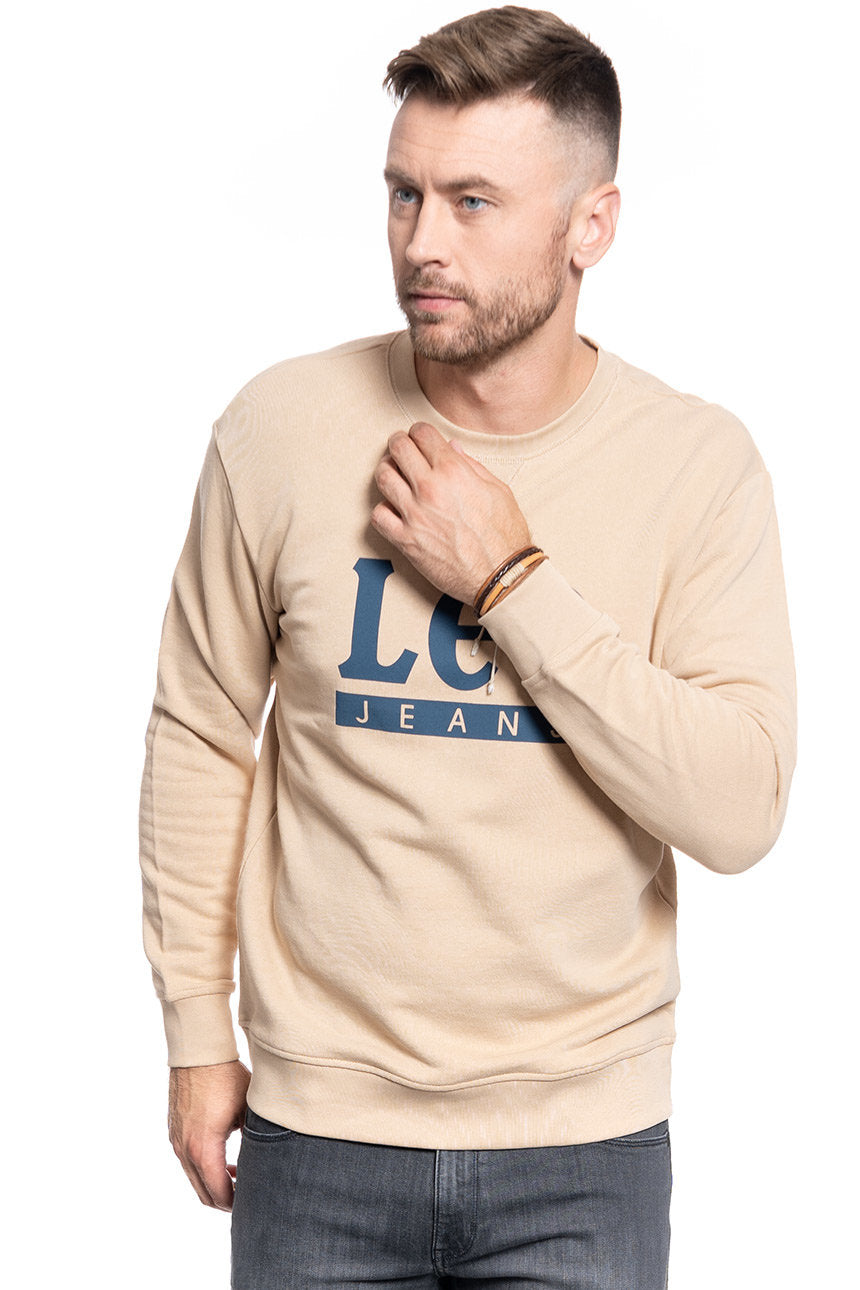 BLUZA MĘSKA LEE BASIC GRAPHIC CREW DUST BEIGE L80TJBLP