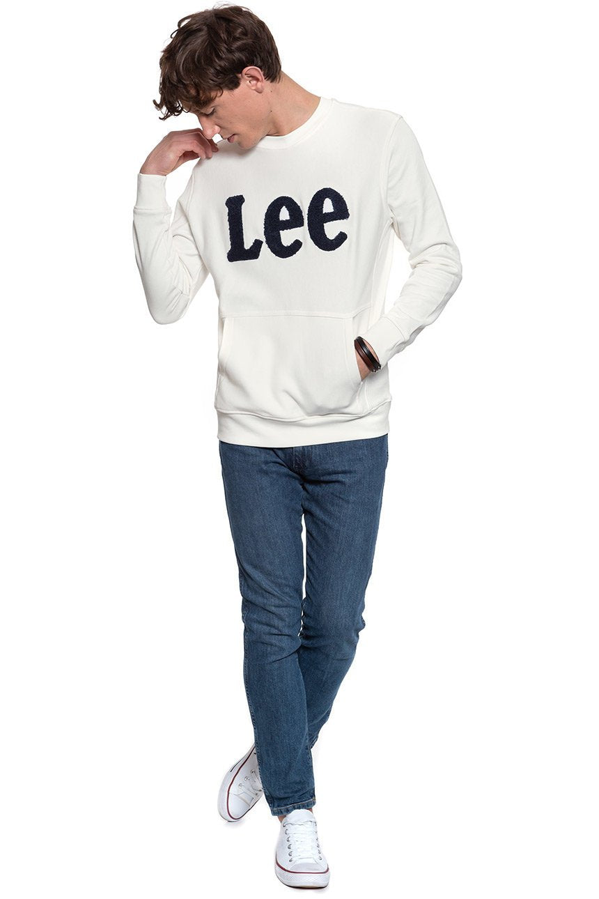 BLUZA LEE BOUCLE CREW SWS OFF WHITE L81OSOMK