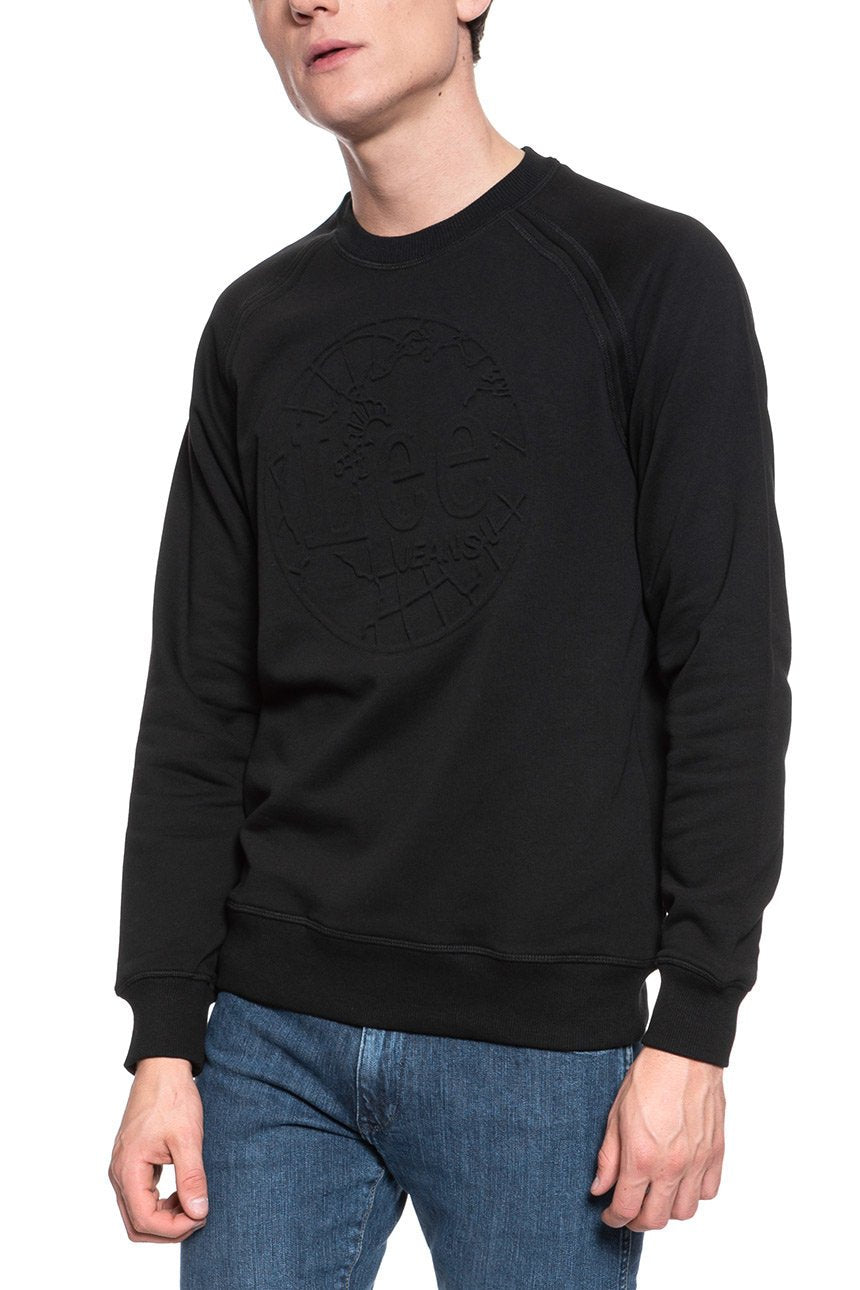 BLUZA LEE EMBOSSED CREW SWS BLACK L81PSP01