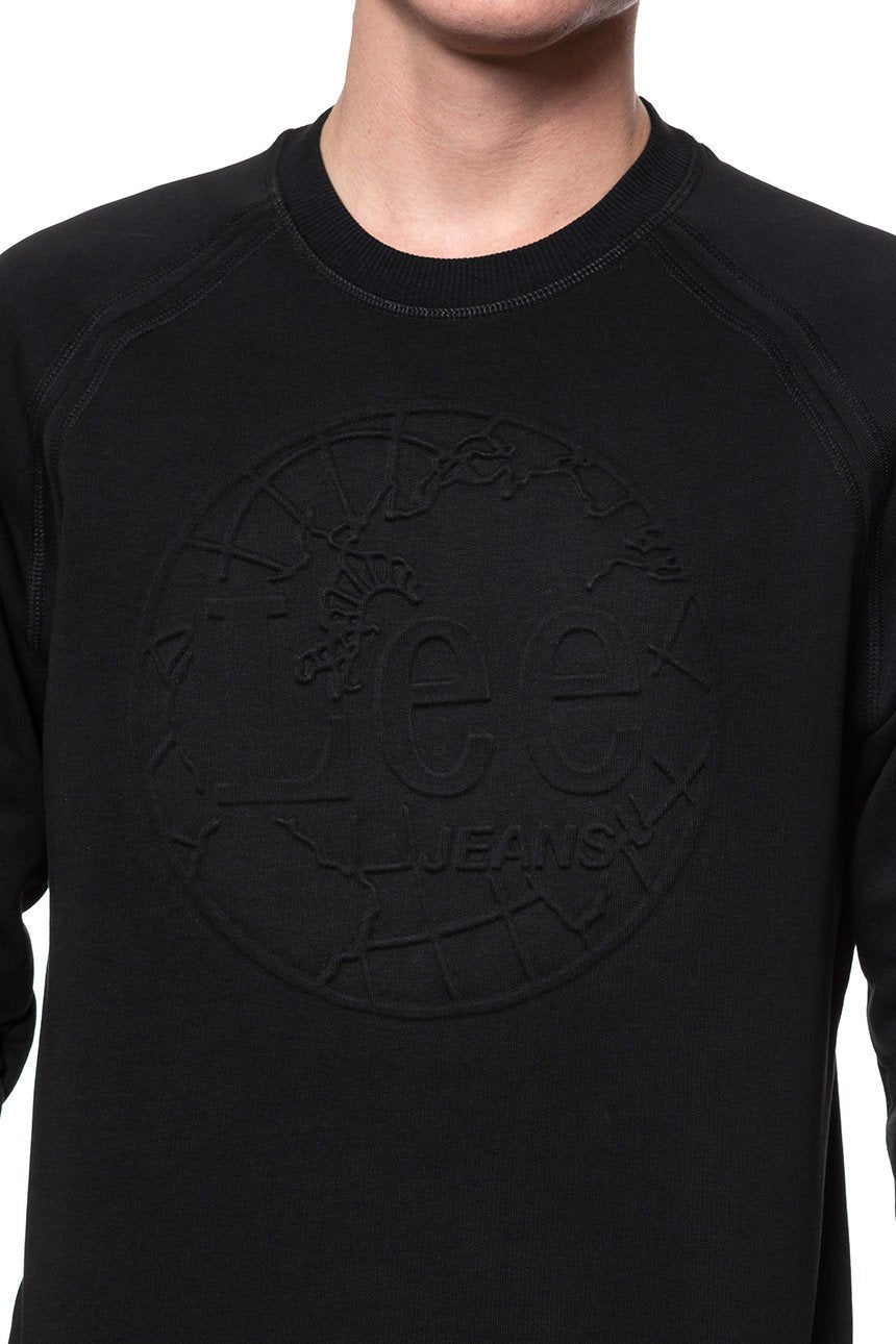 BLUZA LEE EMBOSSED CREW SWS BLACK L81PSP01