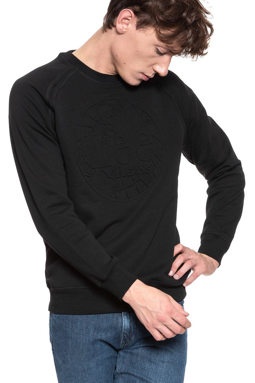 BLUZA LEE EMBOSSED CREW SWS BLACK L81PSP01