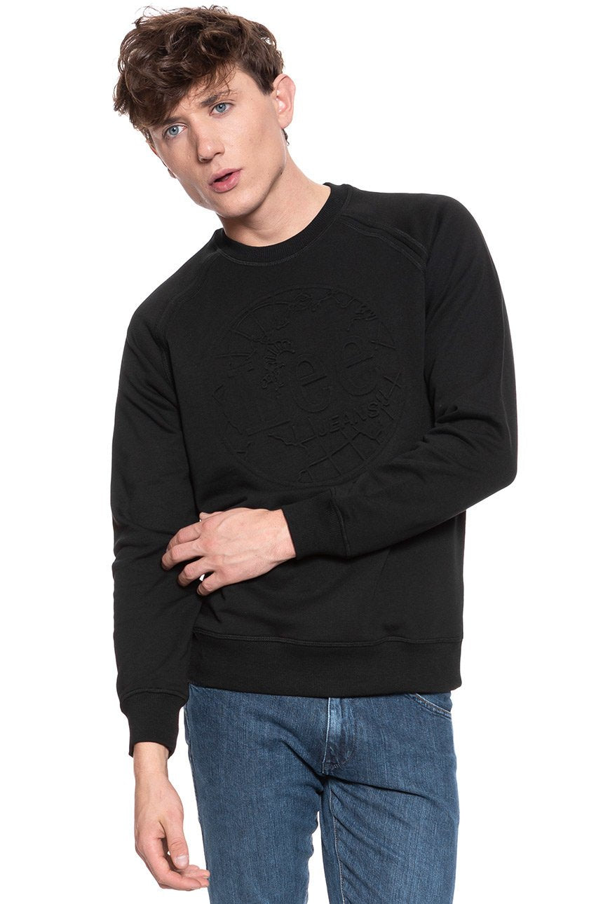 BLUZA LEE EMBOSSED CREW SWS BLACK L81PSP01