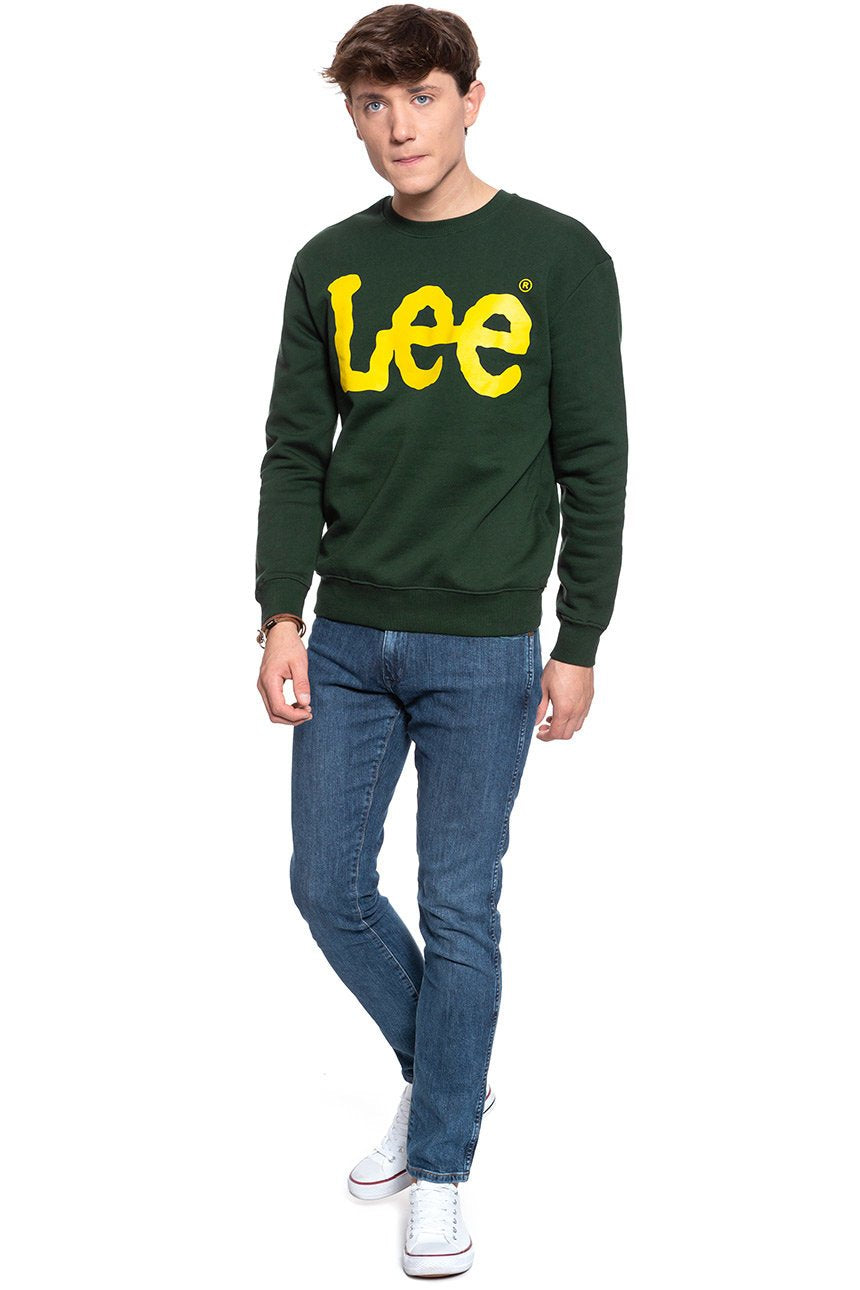 BLUZA LEE BLUZA LEE CREWNECK SWS DK BOTTLE GREEN L81RTJBB