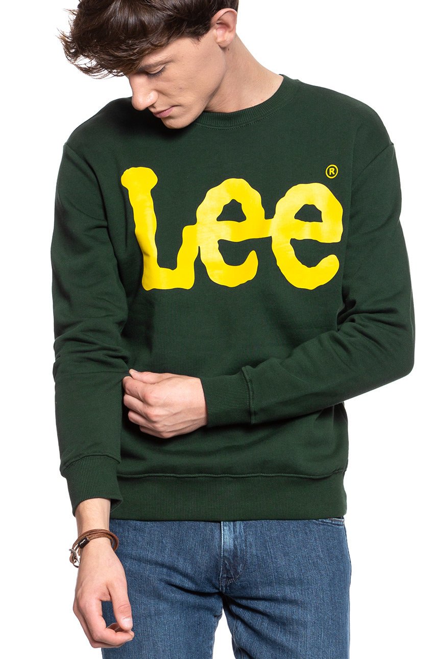 BLUZA LEE BLUZA LEE CREWNECK SWS DK BOTTLE GREEN L81RTJBB