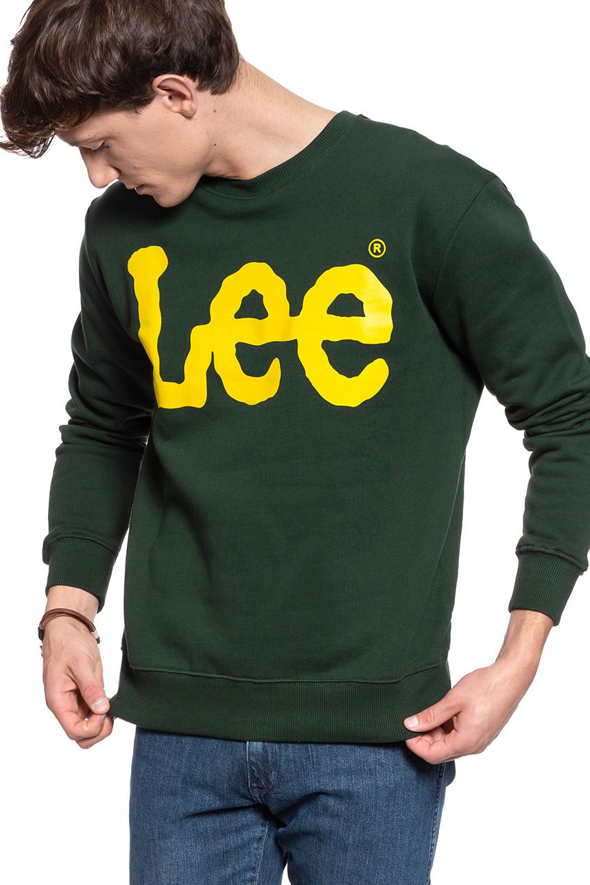 BLUZA LEE BLUZA LEE CREWNECK SWS DK BOTTLE GREEN L81RTJBB