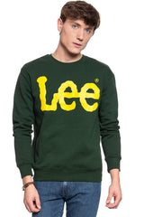 BLUZA LEE BLUZA LEE CREWNECK SWS DK BOTTLE GREEN L81RTJBB