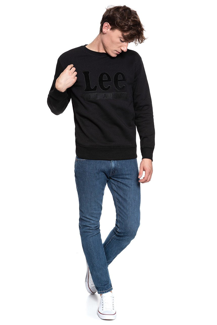 BLUZA LEE VELOURS CREW SWS BLACK L81STJ01