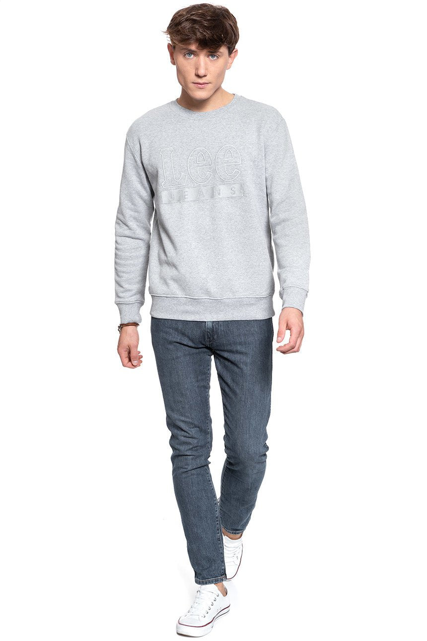 BLUZA LEE VELOURS CREW SWS GREY MELE L81STJMP