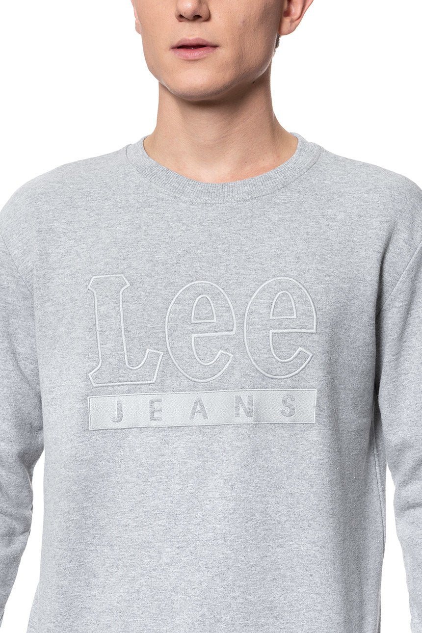 BLUZA LEE VELOURS CREW SWS GREY MELE L81STJMP