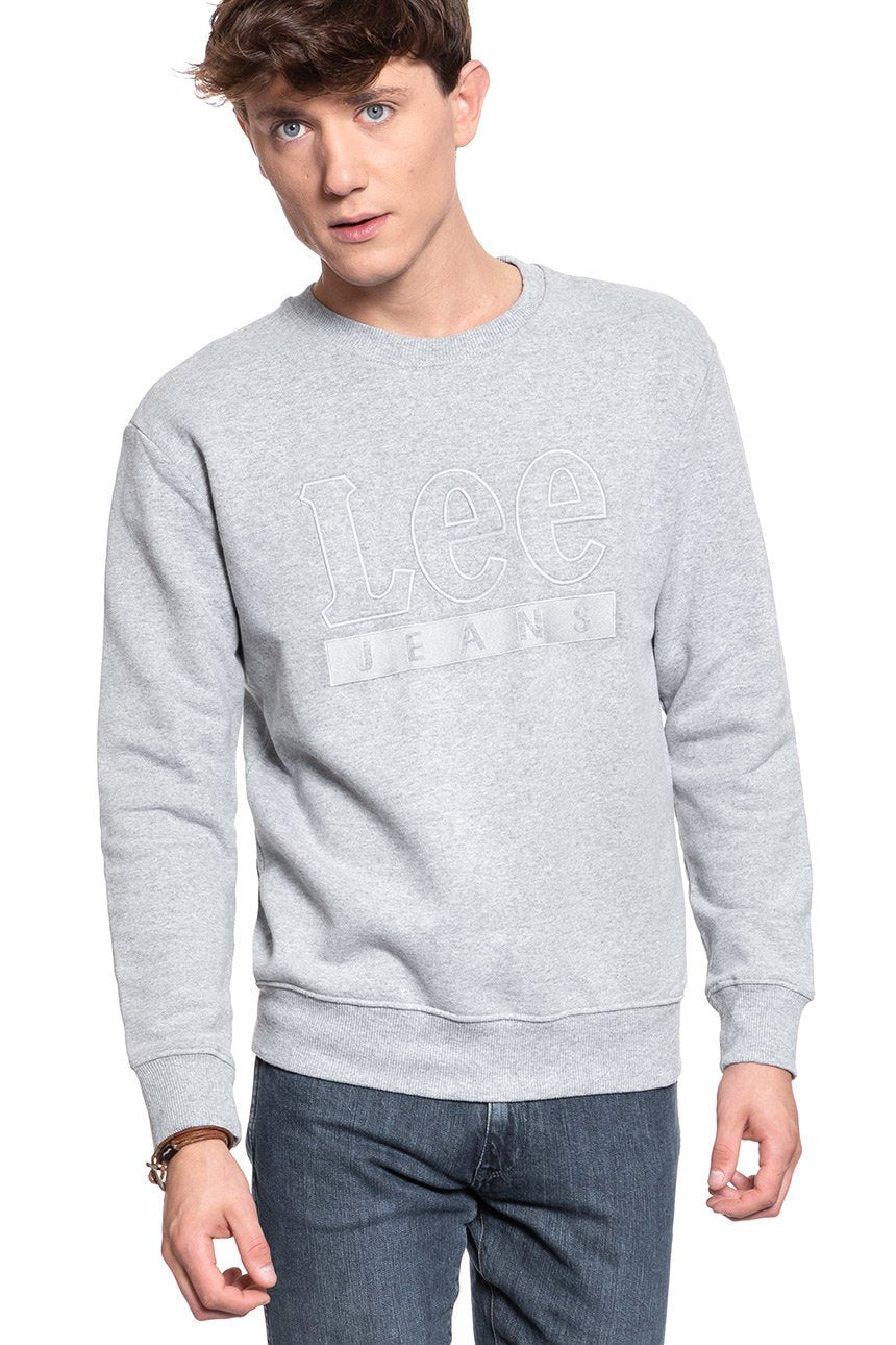 BLUZA LEE VELOURS CREW SWS GREY MELE L81STJMP