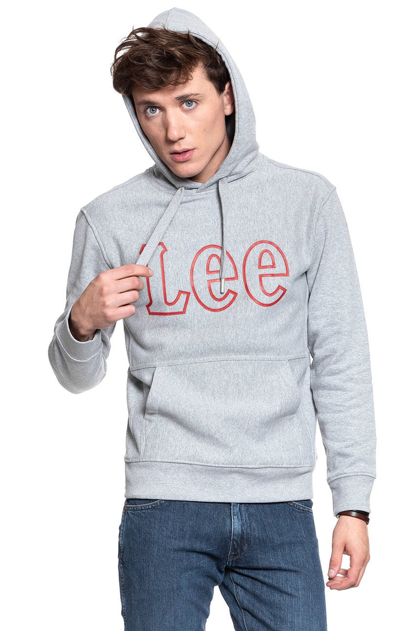 BLUZA LEE SEASONAL LOGO HOODY GREY MELE L81YSOMP