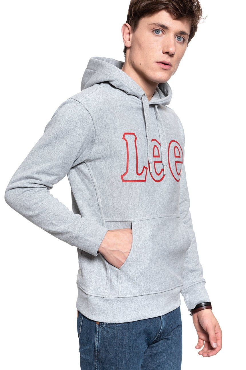 BLUZA LEE SEASONAL LOGO HOODY GREY MELE L81YSOMP