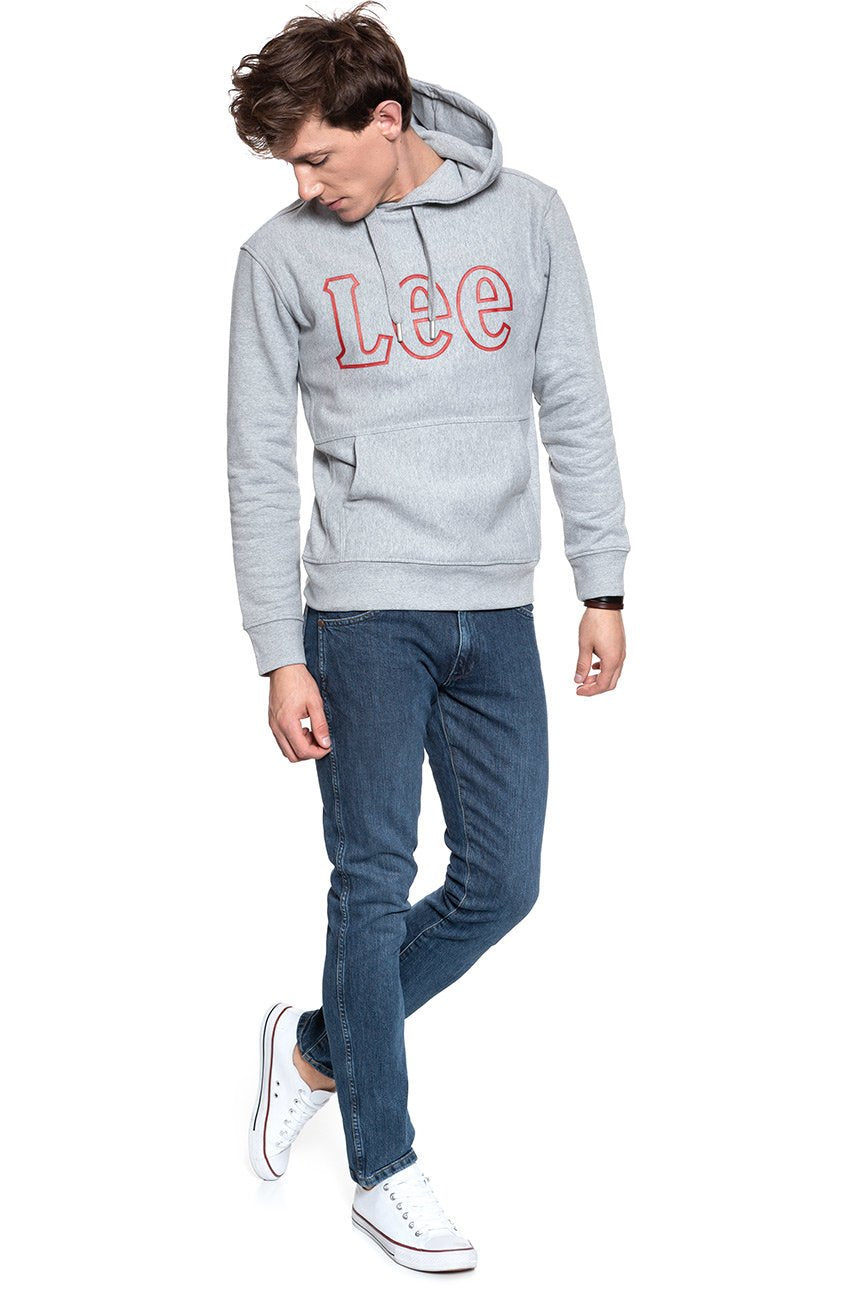 BLUZA LEE SEASONAL LOGO HOODY GREY MELE L81YSOMP