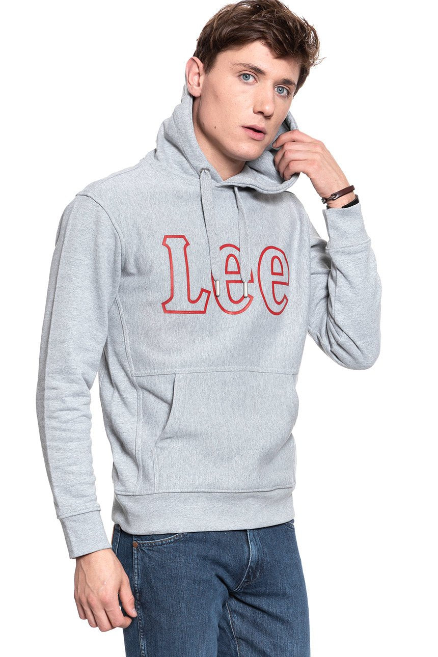 BLUZA LEE SEASONAL LOGO HOODY GREY MELE L81YSOMP