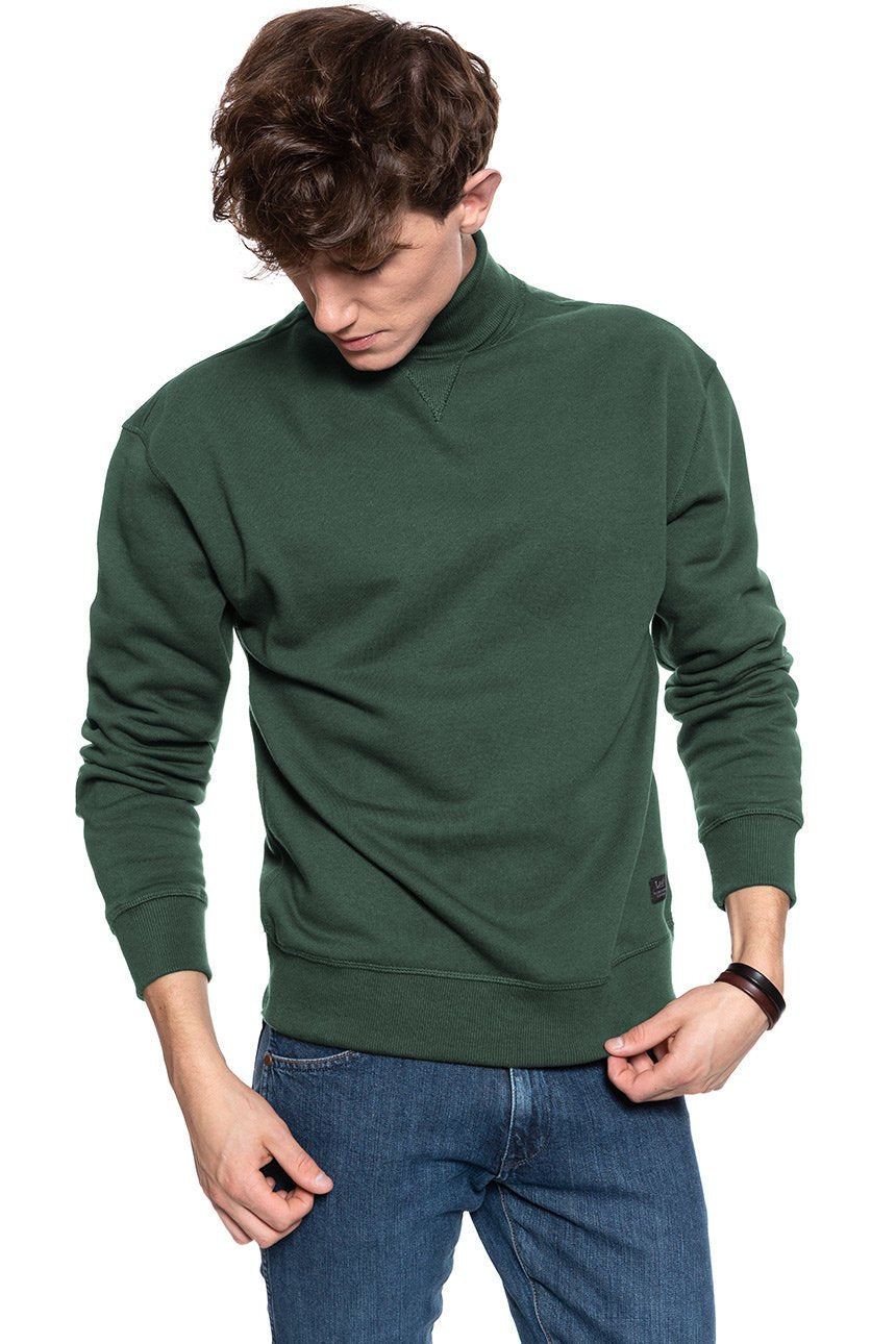 BLUZA LEE HIGHNECK SWS DK BOTTLE GREEN L82BTJBB