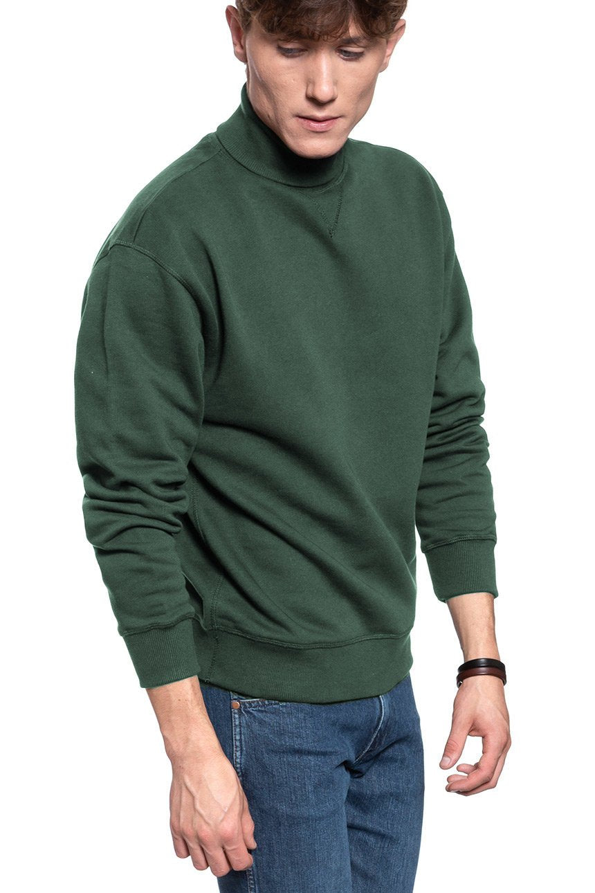 BLUZA LEE HIGHNECK SWS DK BOTTLE GREEN L82BTJBB