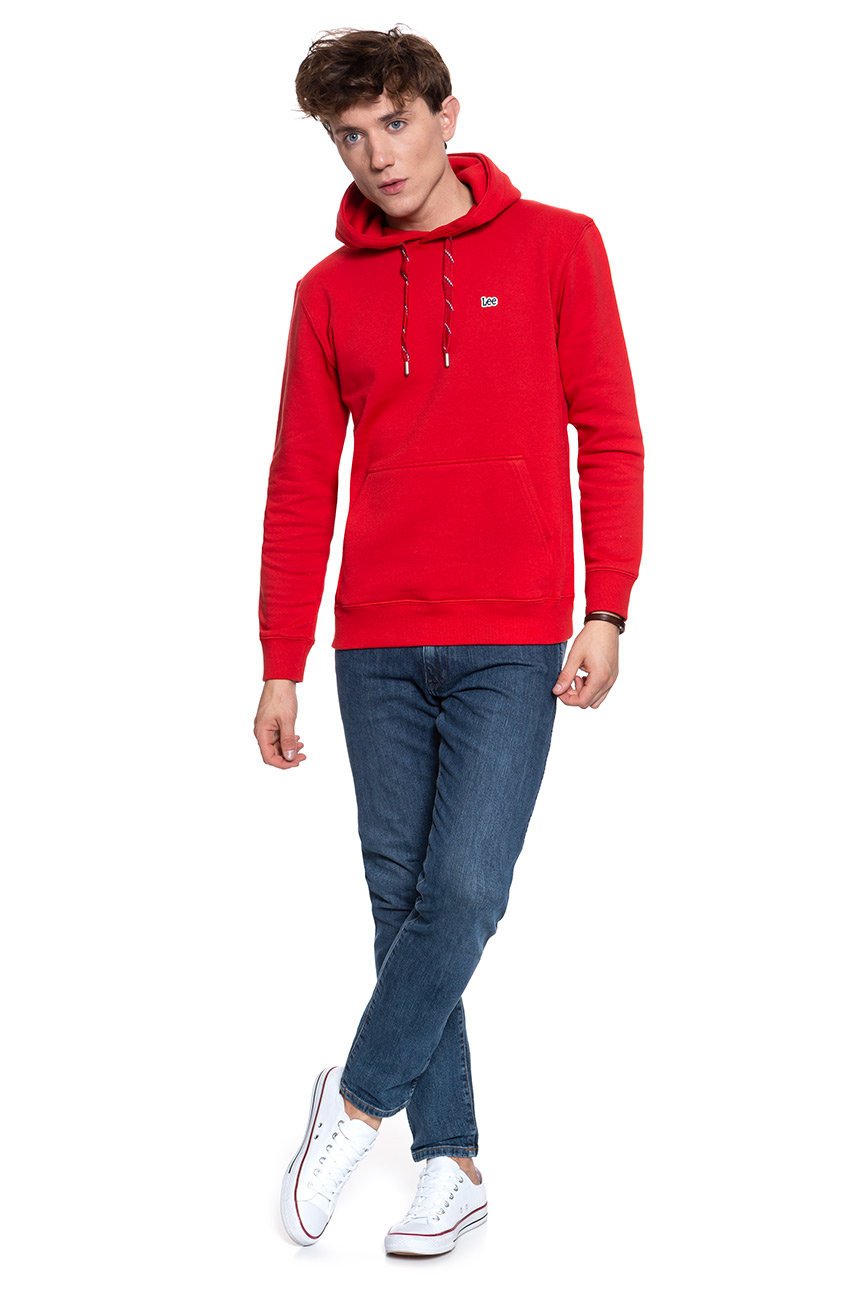 BLUZA LEE HOODIE SWS WARP RED L82HTJKG