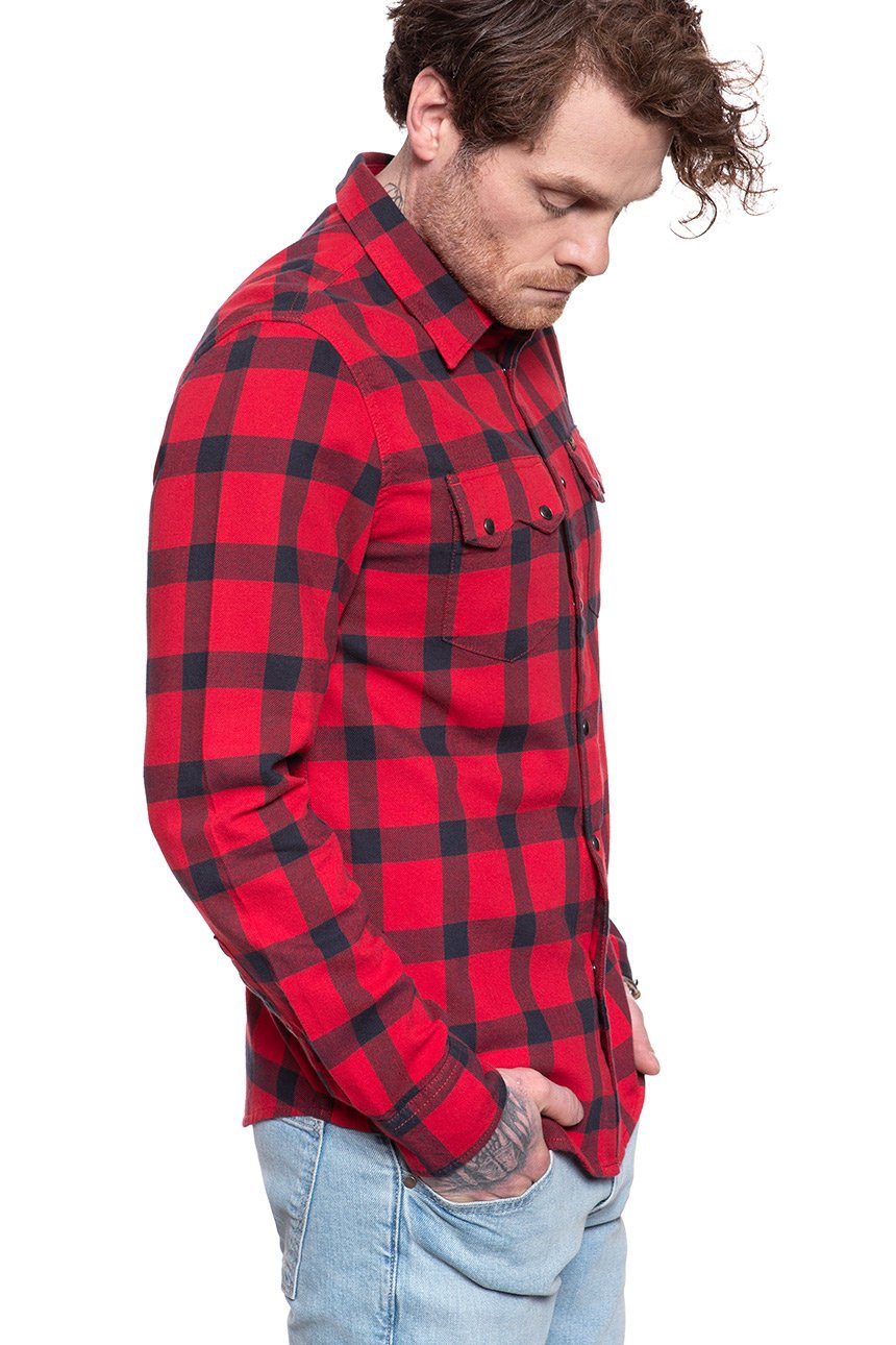 KOSZULA MĘSKA W KRATĘ LEE RIDER SHIRT WARP RED L856OEKG