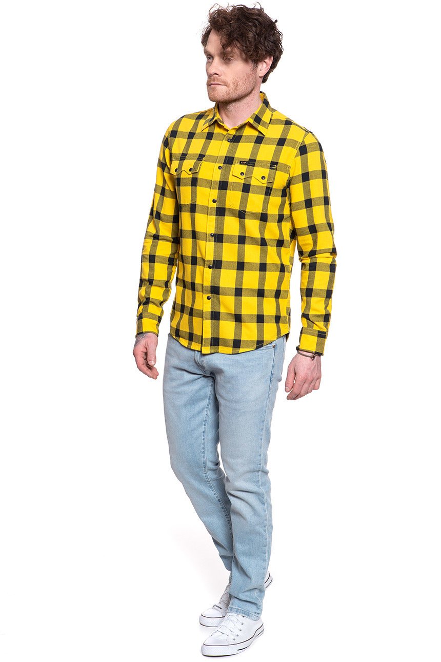 KOSZULA MĘSKA W KRATĘ LEE RIDER SHIRT LEMON ZEST L856OEMM