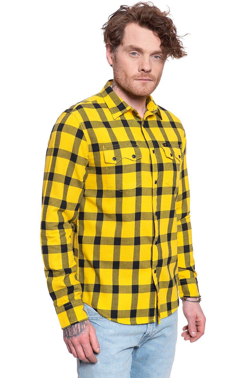 KOSZULA MĘSKA W KRATĘ LEE RIDER SHIRT LEMON ZEST L856OEMM