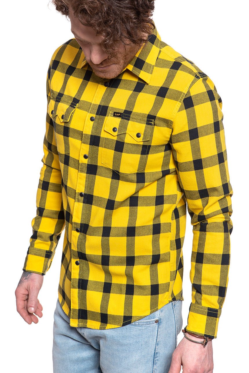 KOSZULA MĘSKA W KRATĘ LEE RIDER SHIRT LEMON ZEST L856OEMM