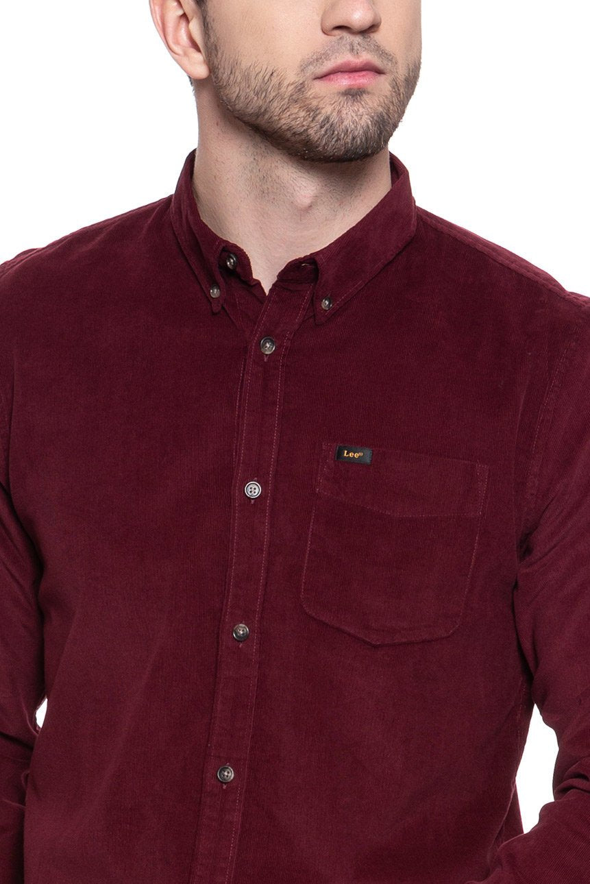 KOSZULA LEE BUTTON DOWN BURGUNDY L880MRMF