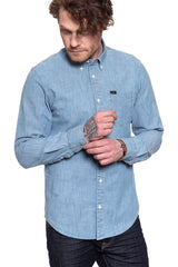 KOSZULA JEANSOWA MĘSKA KOSZULA LEE BUTTON DOWN FROST BLUE L880ORMJ