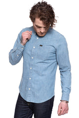 KOSZULA JEANSOWA MĘSKA KOSZULA LEE BUTTON DOWN FROST BLUE L880ORMJ