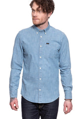 KOSZULA JEANSOWA MĘSKA KOSZULA LEE BUTTON DOWN FROST BLUE L880ORMJ