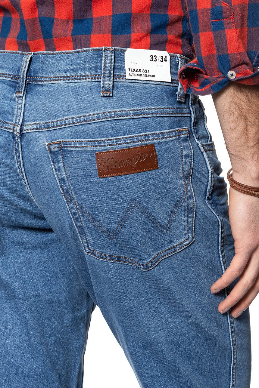 WRANGLER SPODNIE MĘSKIE TEXAS BLAZING BLUE W121Q472X