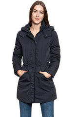 DAMSKA KURTKA ZIMOWA LEE LONG PUFFER NAVY BLACK L56EVH01