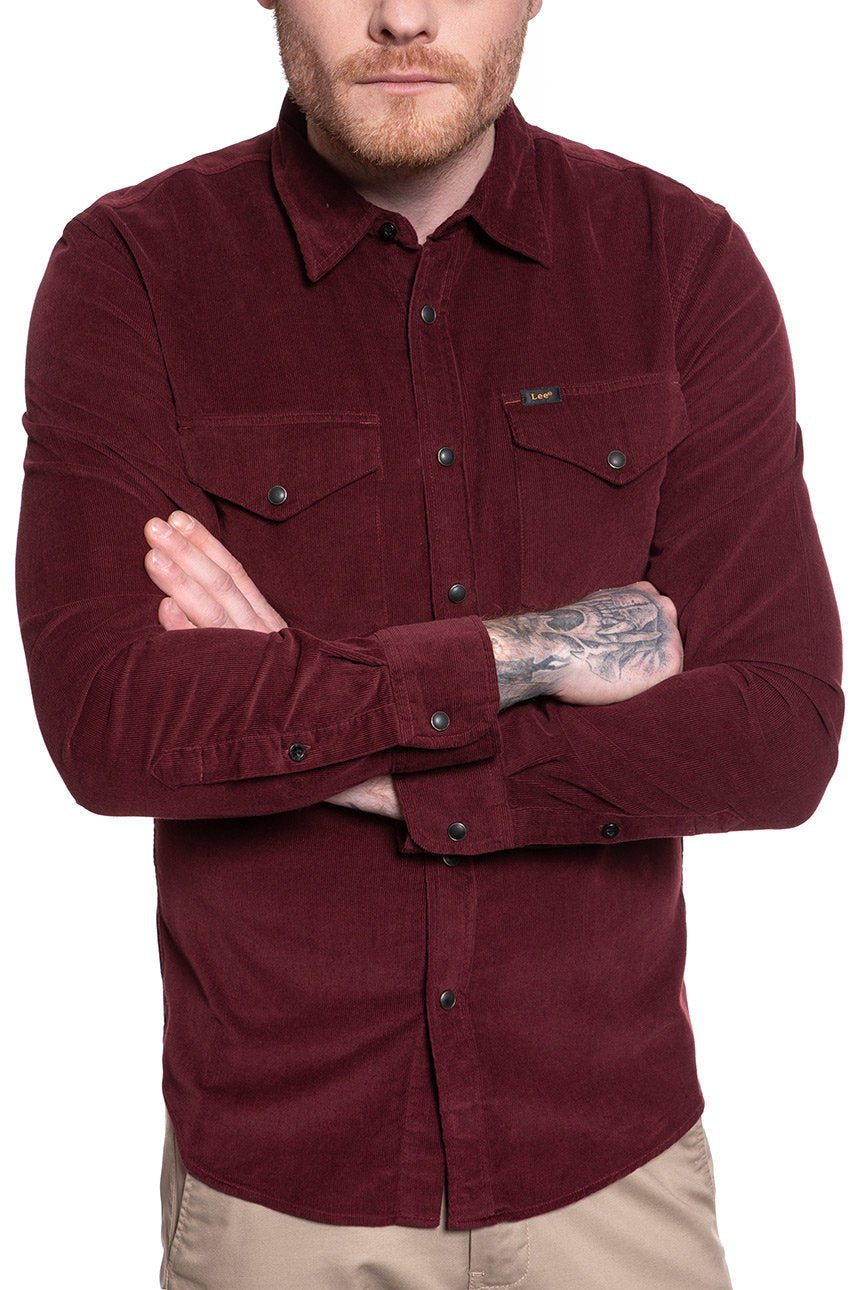 KOSZULA KOSZULA LEE CLEAN WESTERN SHIRT BURGUNDY L644MRMF