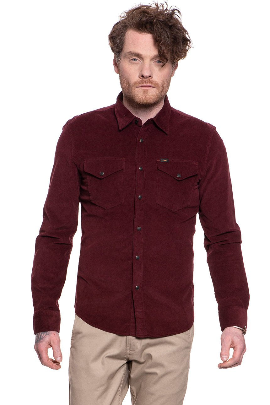 KOSZULA KOSZULA LEE CLEAN WESTERN SHIRT BURGUNDY L644MRMF