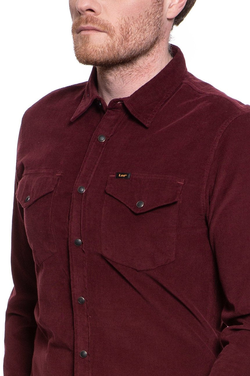 KOSZULA KOSZULA LEE CLEAN WESTERN SHIRT BURGUNDY L644MRMF