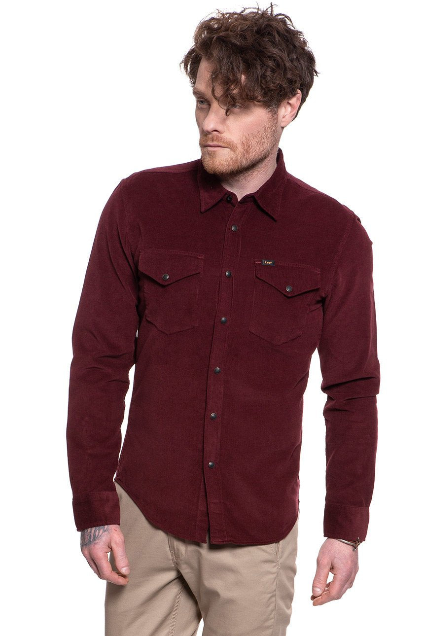 KOSZULA KOSZULA LEE CLEAN WESTERN SHIRT BURGUNDY L644MRMF