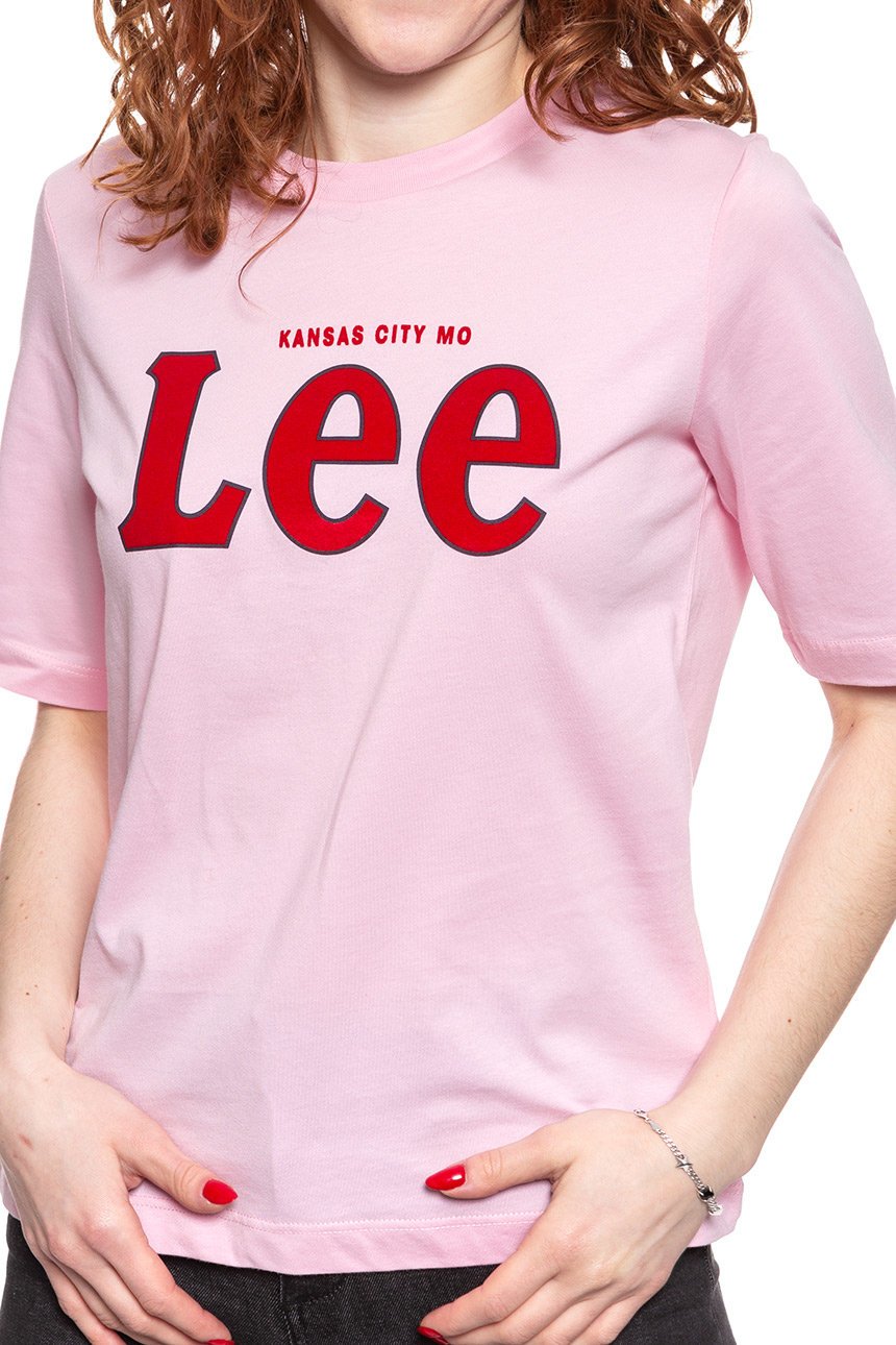 LEE T SHIRT DAMSKI TEE FROST PINK L43RAIMC