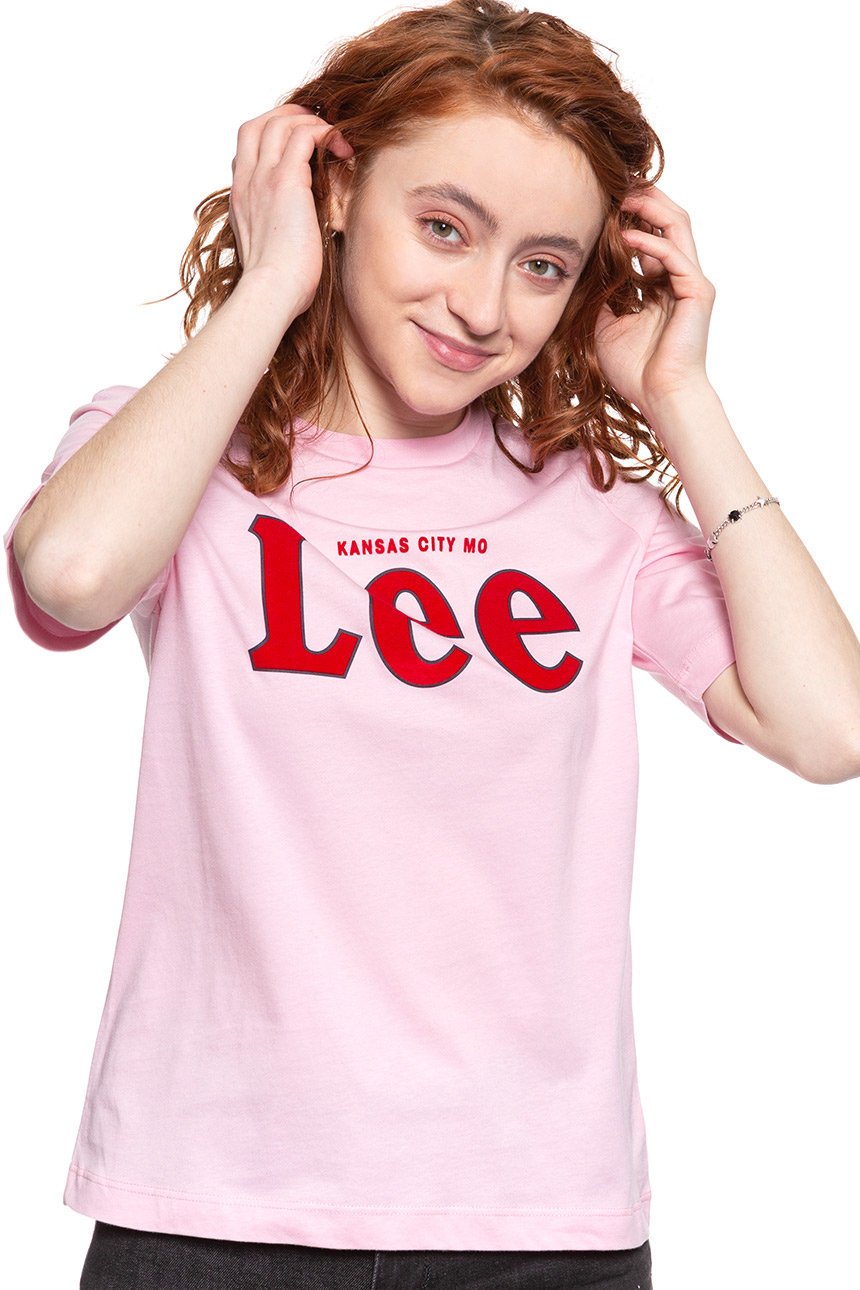 LEE T SHIRT DAMSKI TEE FROST PINK L43RAIMC