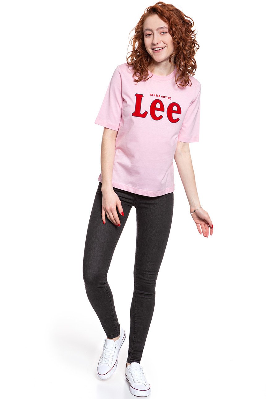 LEE T SHIRT DAMSKI TEE FROST PINK L43RAIMC