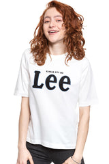 LEE T SHIRT DAMSKI TEE OFF WHITE L43RAIMK