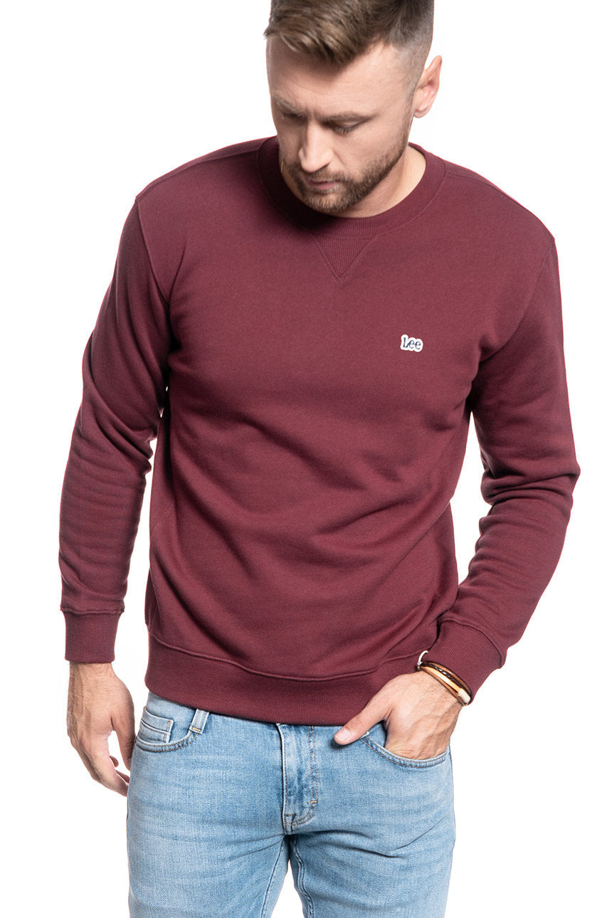 BLUZA MĘSKA LEE CREW SWS BURGUNDY L81TTJMF