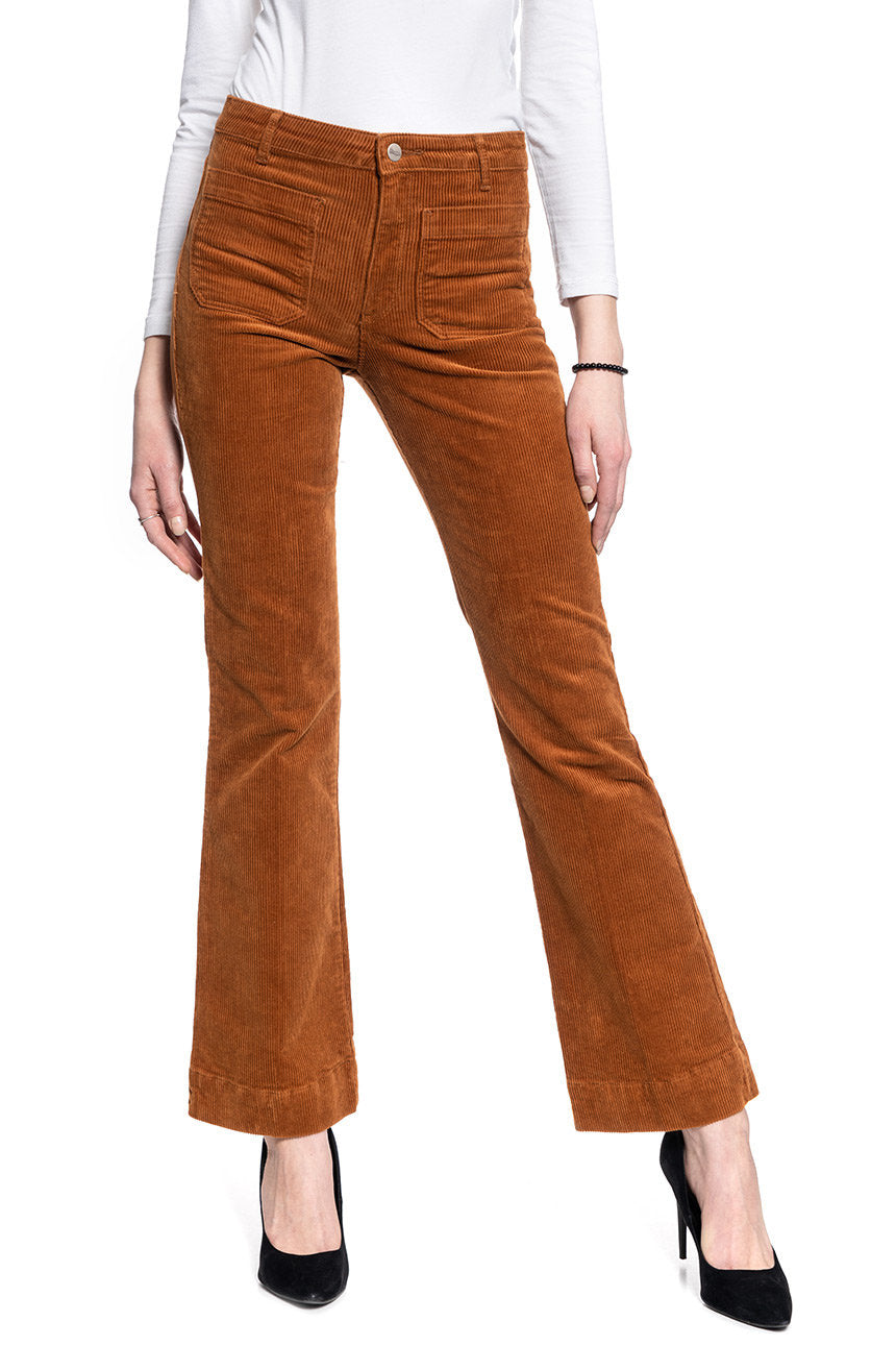 SPODNIE DAMSKIE WRANGLER FLARE TOBACCO BROWN W233A281A