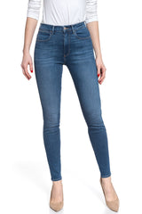 DAMSKIE SPODNIE JEANSOWE WRANGLER HIGH RISE SKINNY MID INDIGO W27HVQX8E