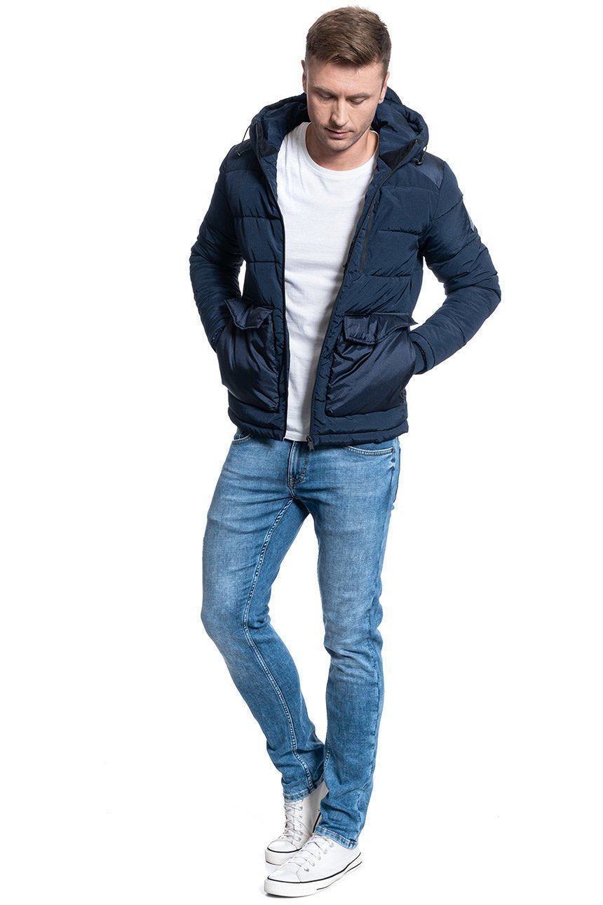 JACK & JONES JORWAYNE PUFFER JACKET NAVY BLAZER 12157797