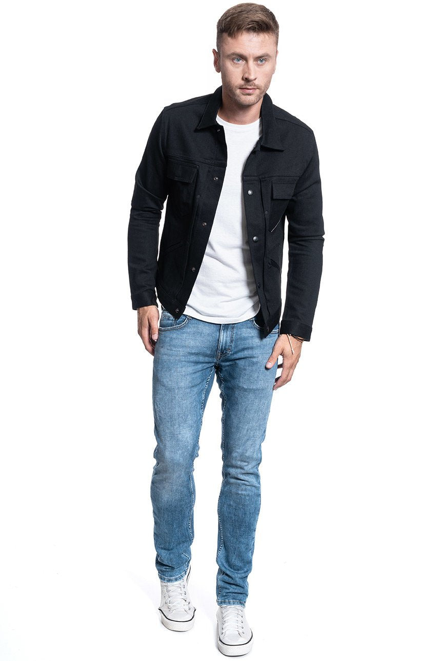 JACK & JONES JJIROYAL OVERSHIRT R211 BLACK DENIM 12155119